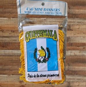 NWT/GUATEMALA  MINI BANNER FLAG GREAT FOR CAR & HOME WINDOW MIRROR 2
